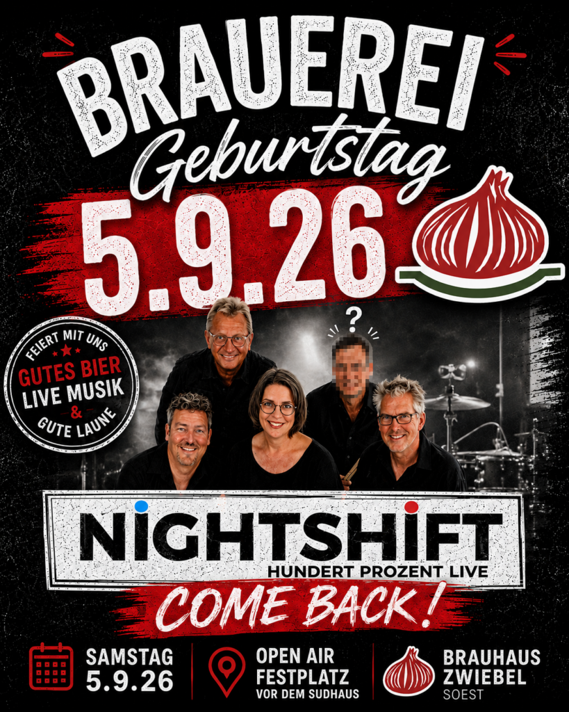 Brauereigeburtstag 5.9.2026 – Brauhaus Zwiebel Soest