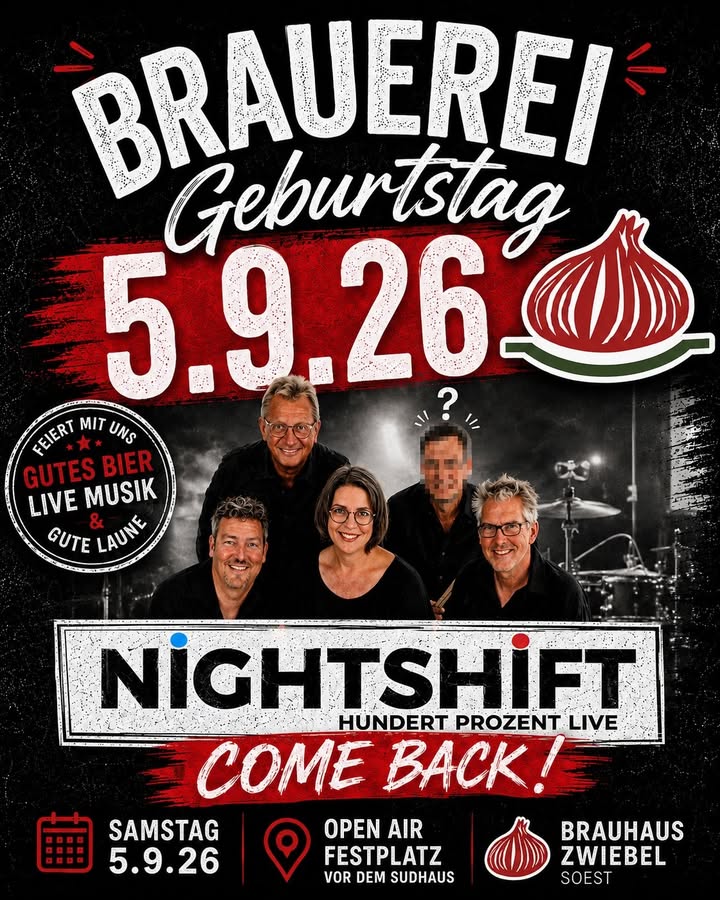 🎉🍻 10 Jahre Zwiebels Sudhaus – und NIGHTSHIFT ist zurück!